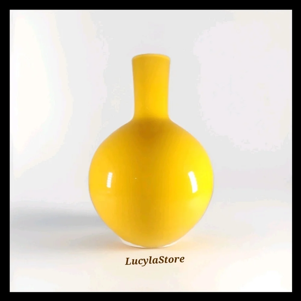 Modern Yellow Globe Ceramic Vase